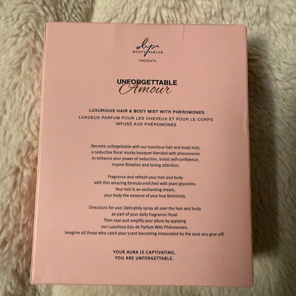 NEW Booty Parlor 1.6 oz UNFORGETTABLE AMOUR PHEROMONE Hair and Body Mist - Picture 2 of 3